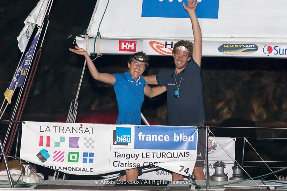 Clarissee and Tanguy arrival of the Transat AG2R La Mondiale