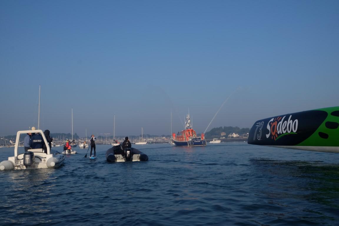 Thomas Coville (Team Sodebo Voile) et le Club Nautique du Rohu