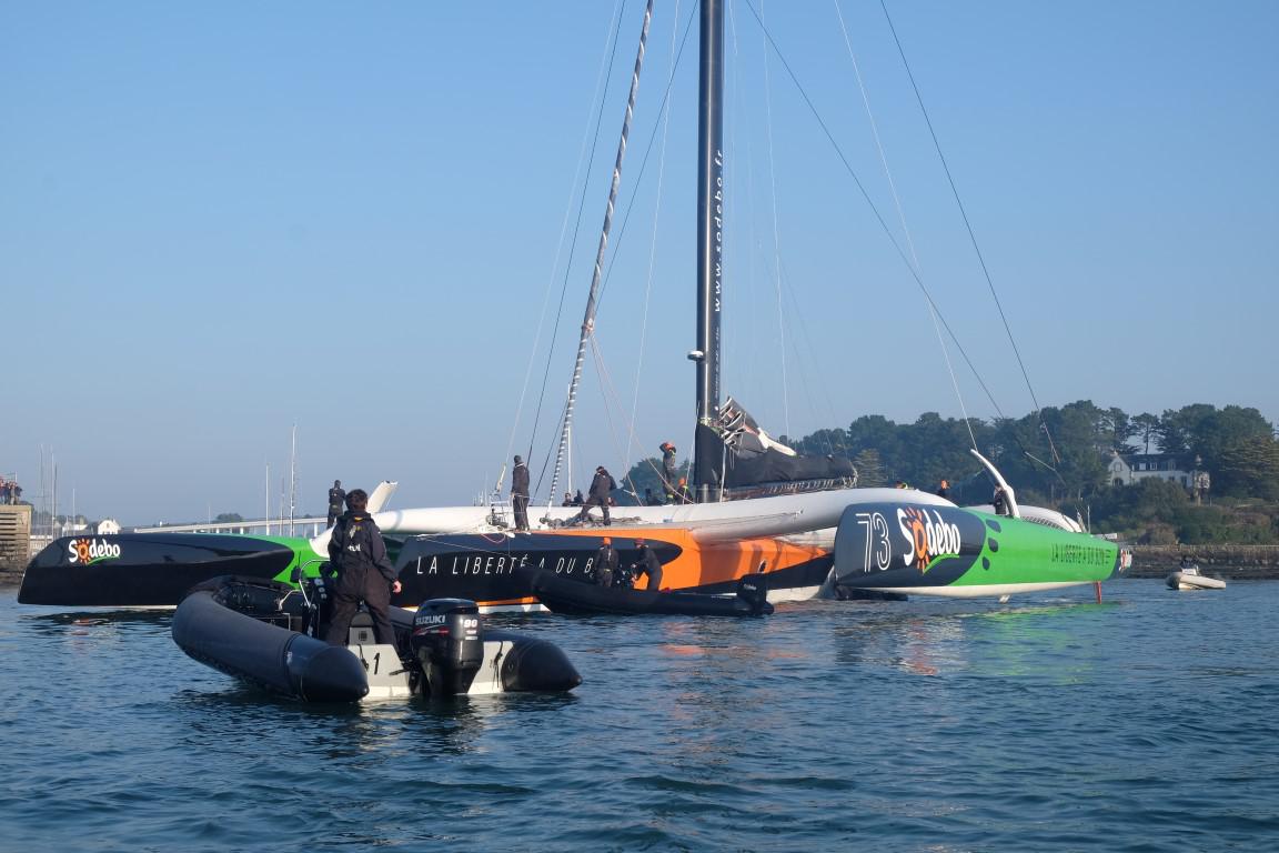 Thomas Coville (Team Sodebo Voile) et le Club Nautique du Rohu