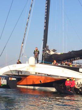 Thomas Coville (Team Sodebo Voile) et le Club Nautique du Rohu