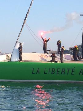 Thomas Coville (Team Sodebo Voile) et le Club Nautique du Rohu