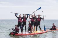 Sortie exceptionnelle pour fêter un EVG en paddle fmaily au Club Nautique du Rohu, Morbihan, Bretagne